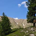 Family hiking together in the mountain valleys of northern Pakistan