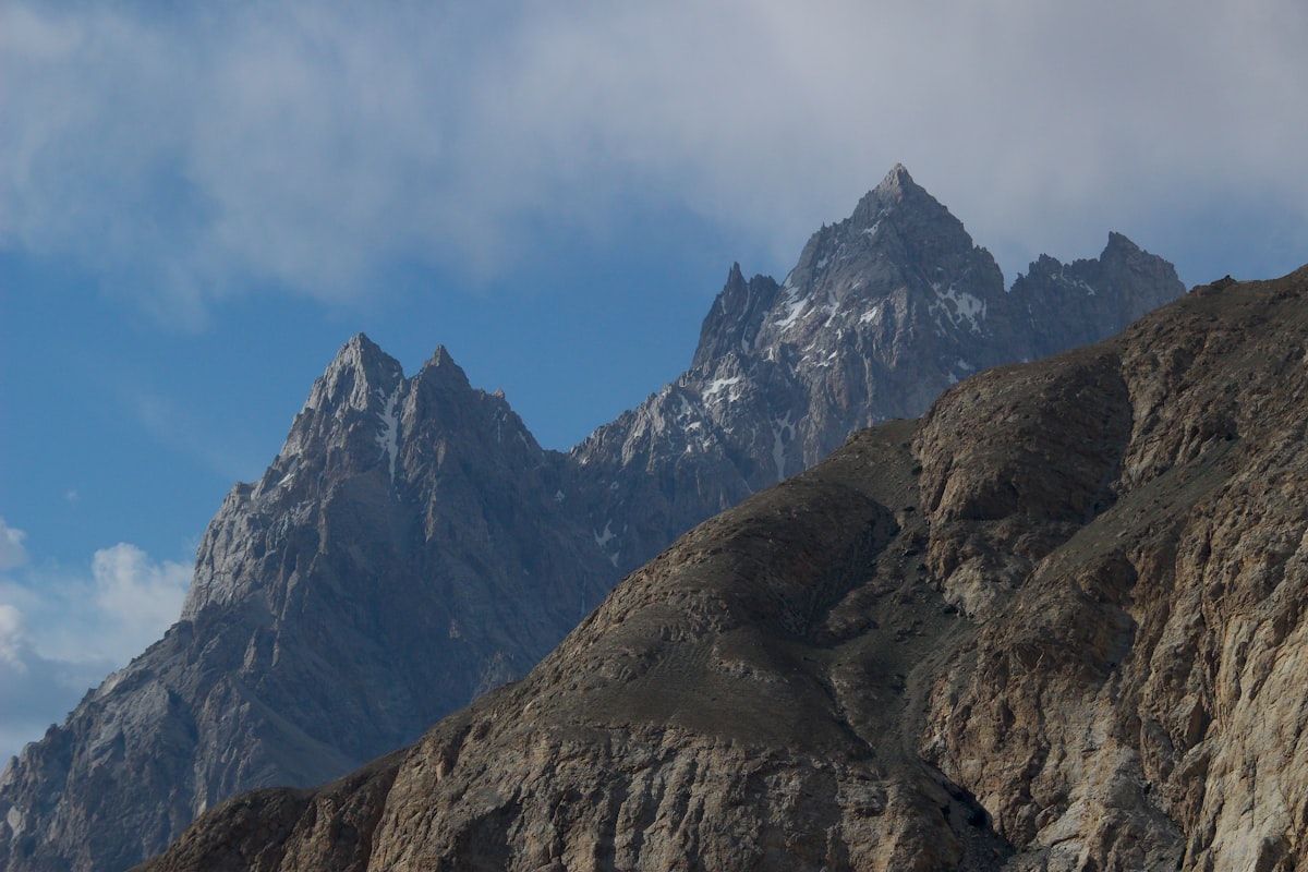 Photographer capturing mountain peaks in the Karakoram Range