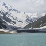 Panoramic view of Skardu valley surrounded by Karakoram peaks Pakistan