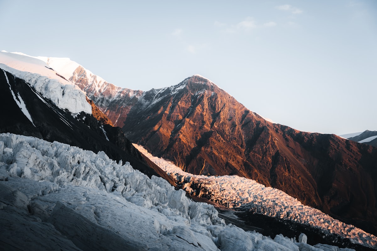 The Baltoro Glacier stretching through the Karakoram Range toward K2 Pakistan