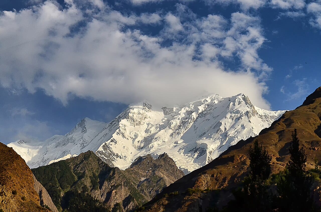Rakaposhi (7,788 m), the snow wall above Hunza and Nagar, on the Rakaposhi Base Camp trek