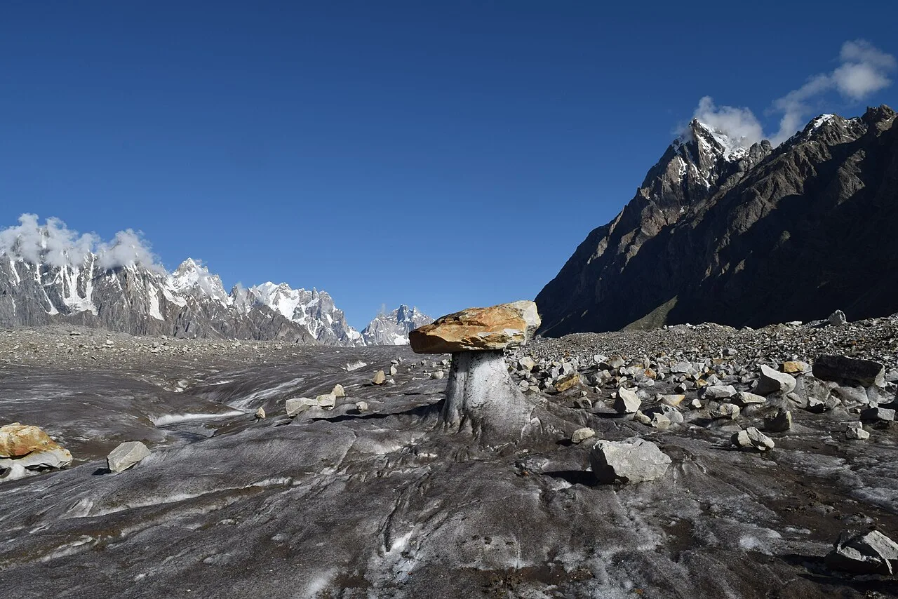 The Biafo Glacier, a 67 km river of ice running through the Karakoram, Gilgit-Baltistan