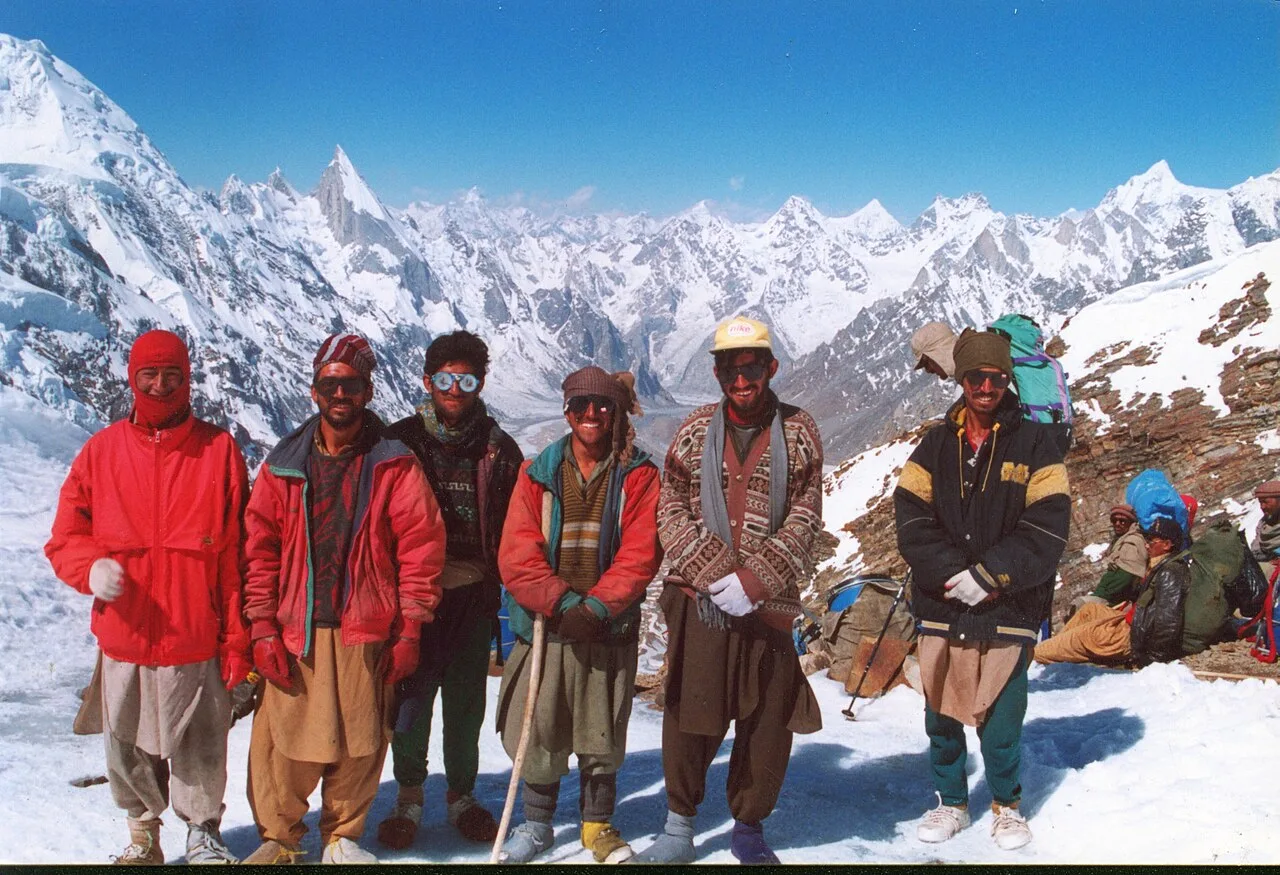 The south side of Gondogoro La looking down toward Laila Peak and the Hushe Valley