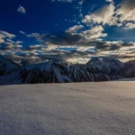 Sunrise over K2, Broad Peak and Gasherbrum II seen from the top of Gondogoro La pass at 5,585 m