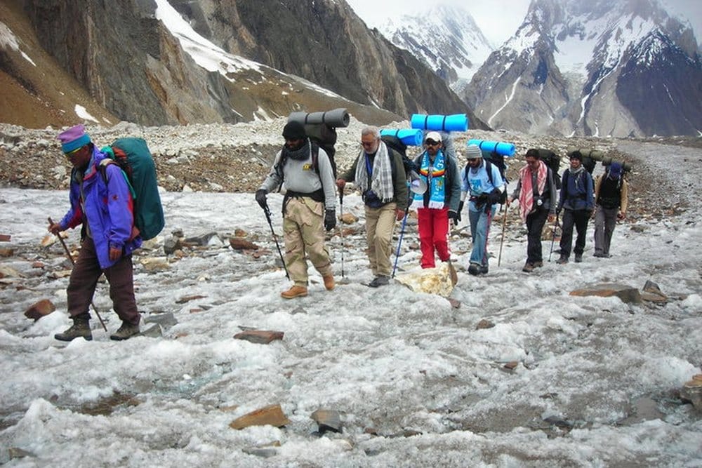 Trekkers on the trail in the Karakoram