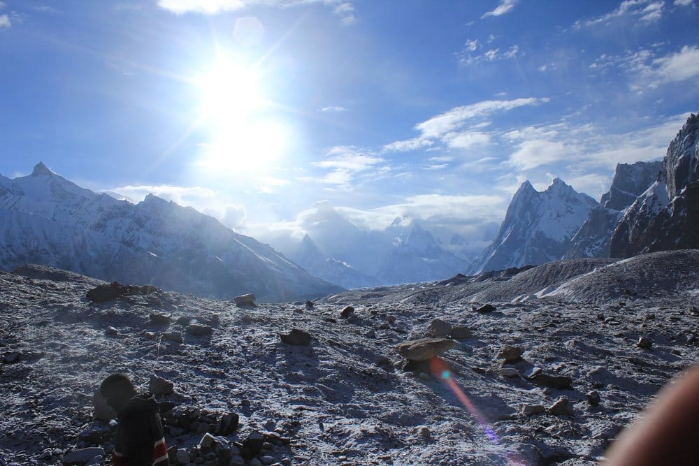 Trekker on a high-altitude Karakoram trail