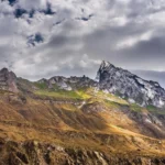 Granite peaks rising above Hushe village in Ghanche, Gilgit-Baltistan