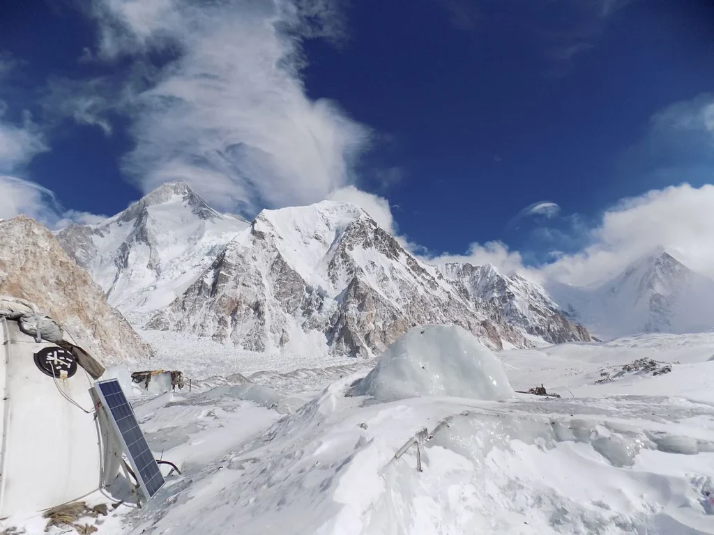 Gasherbrum I (Hidden Peak), 8,080 m, rising at the head of the Baltoro in the Karakoram