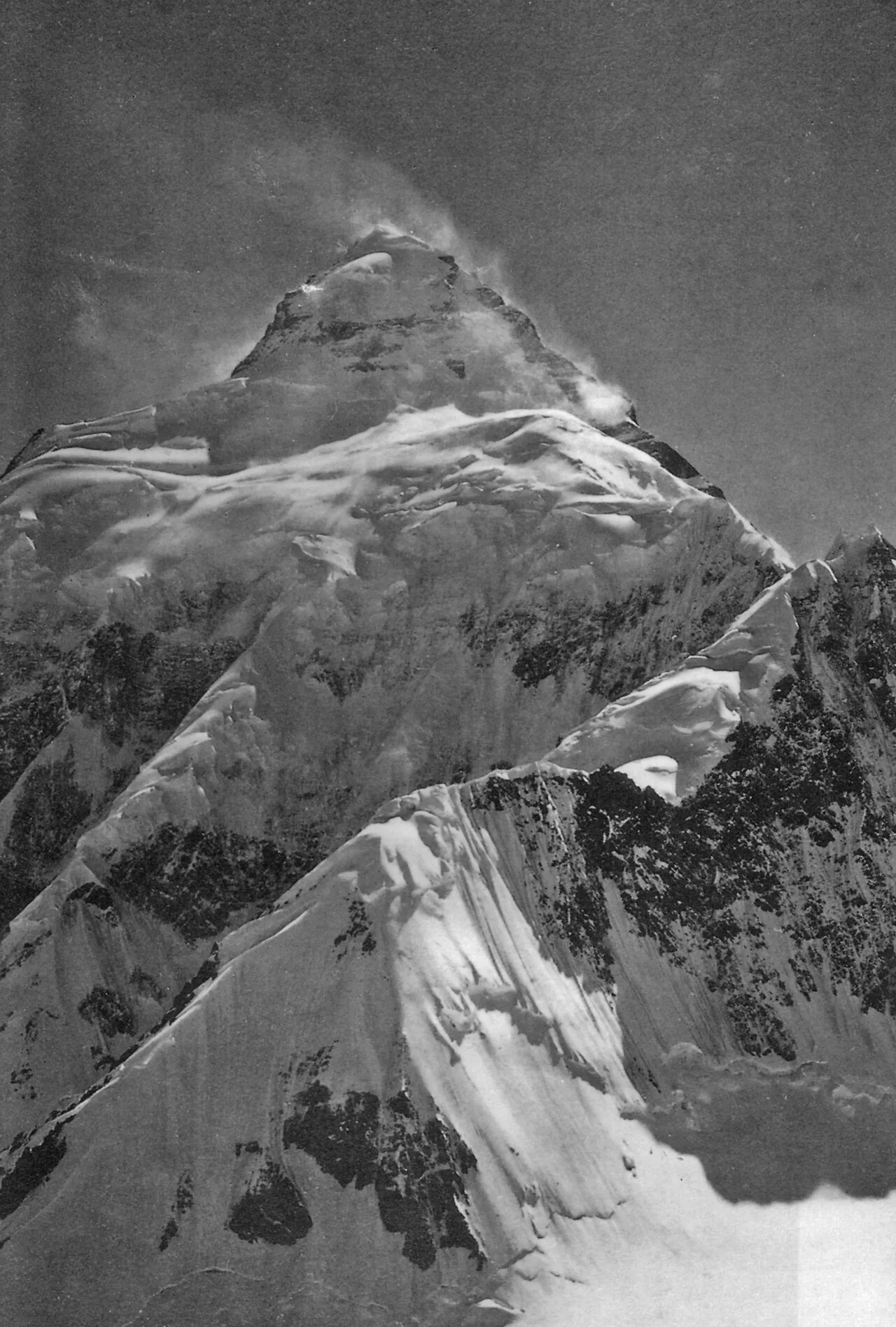 Historic 1909 photograph of K2 taken during the Duke of the Abruzzi expedition