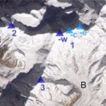 Distaghil Sar 7885 m and its three summits seen from space above the Hispar Muztagh
