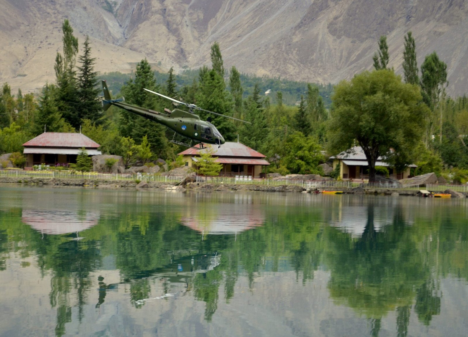 Pakistan Army Ecureuil helicopter of the type used for high altitude rescue flights in Gilgit-Baltistan