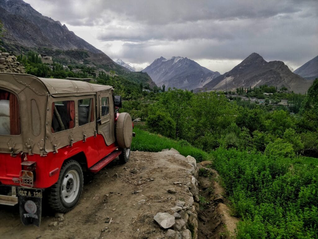 View across the Hunza Valley from Karimabad, the trailhead town for the Ultar Meadows trek