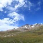 The Pakistan-China border fence and marker at Khunjerab Pass, 4,693 metres above sea level