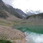 Rama Lake in Astore Valley with Nanga Parbat rising behind it