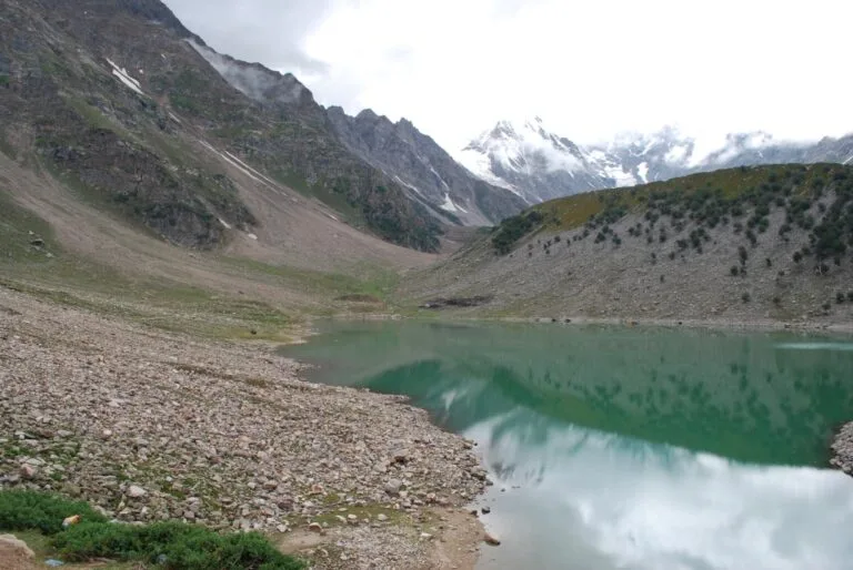 Rama Lake in Astore Valley with Nanga Parbat rising behind it