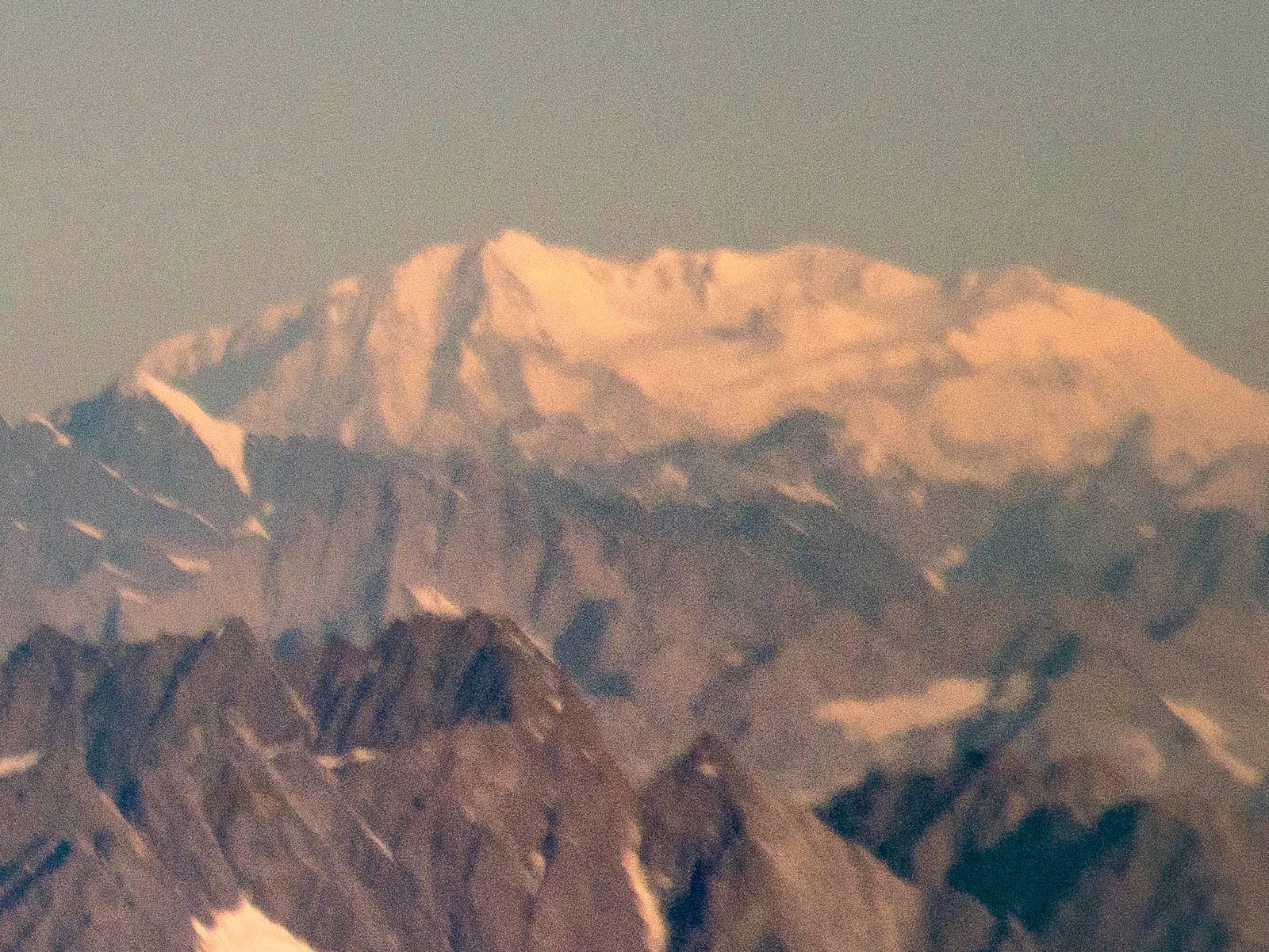 Aerial view of Falaksar, Tirich Mir and Istor-o-Nal peaks in the Hindu Kush