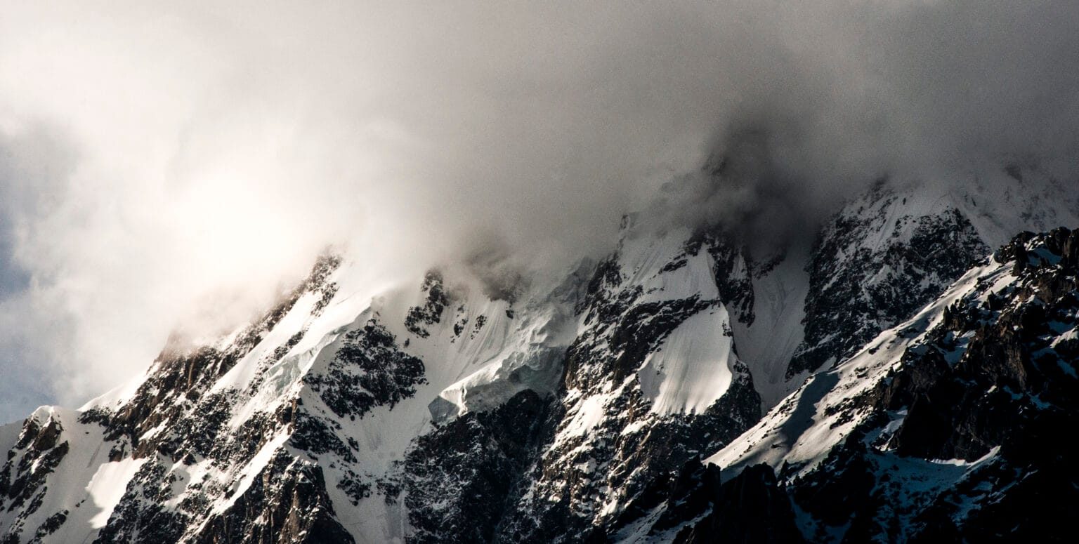 Malubiting peak, 7,458 m, in the Rakaposhi-Haramosh range seen from Nagar, Gilgit-Baltistan