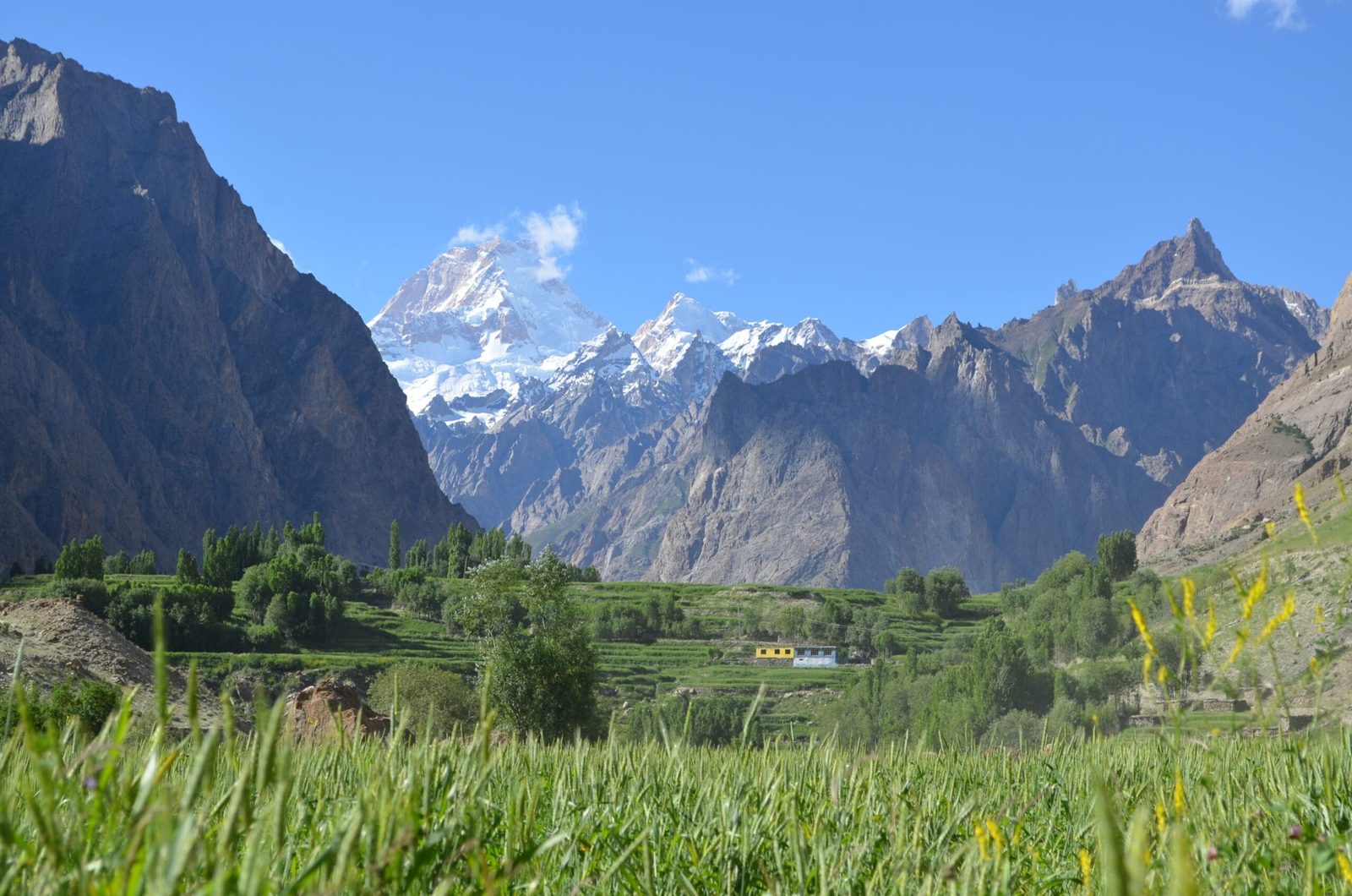 Masherbrum peak seen from Hushe village in the Ghanche district