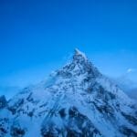 Mitre Peak rising above Concordia on the Baltoro Glacier, Karakoram, Pakistan