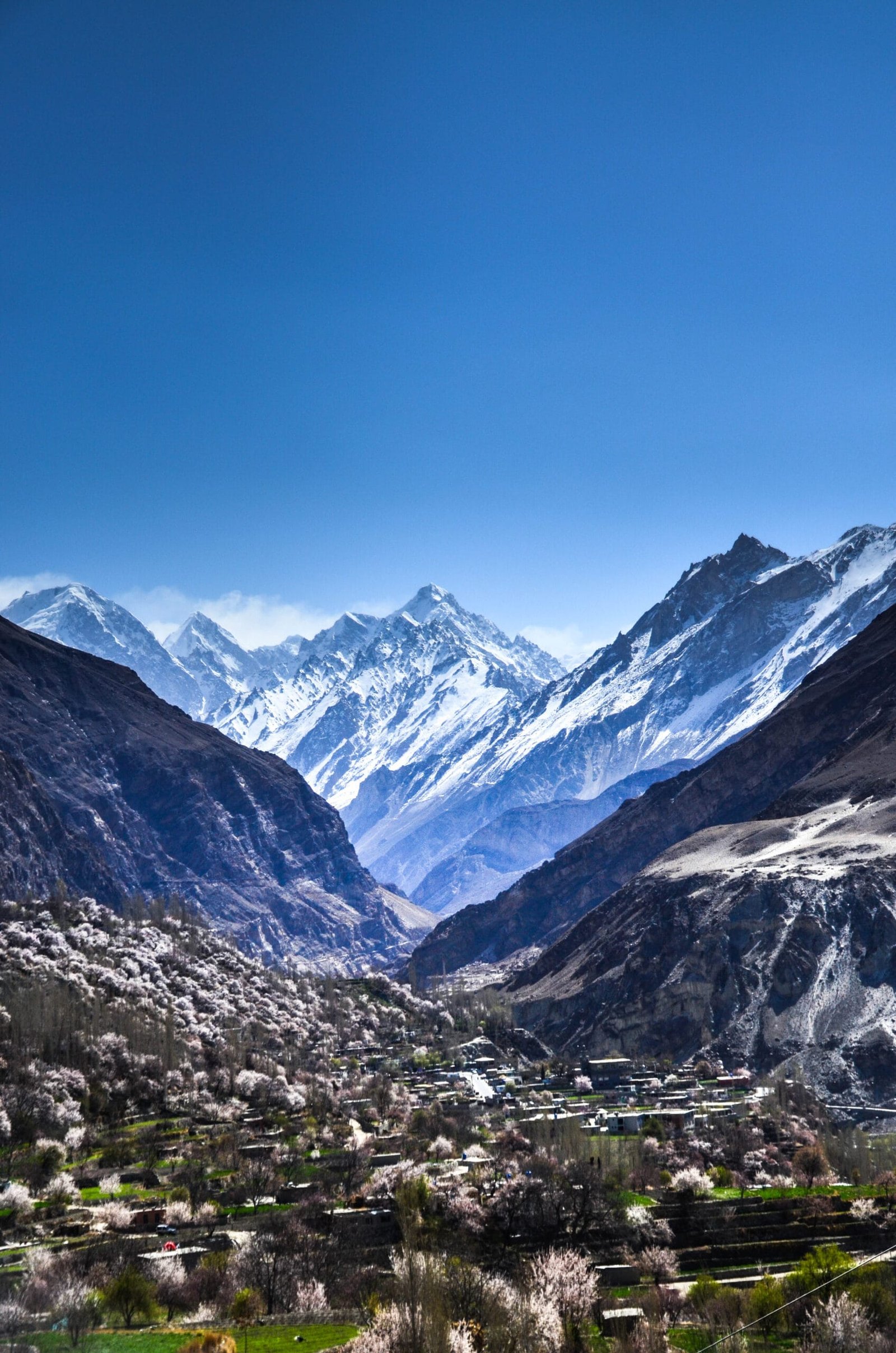 Peaks of the western Hispar Muztagh north of the Hispar valley, Hunza