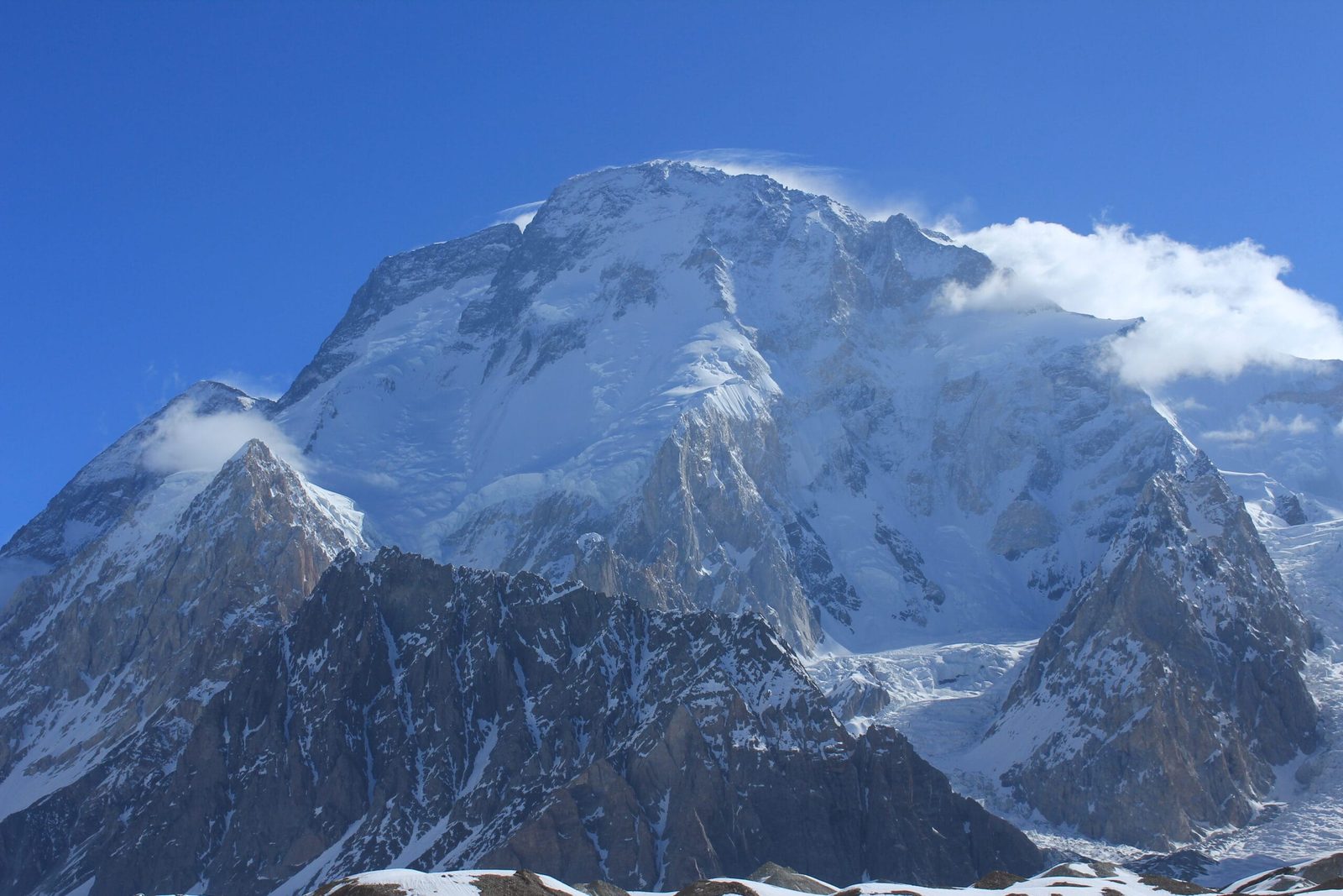Broad Peak, 8,051 m, seen from Concordia on the Baltoro Glacier